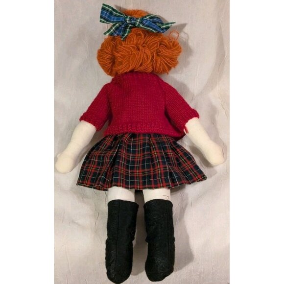 Handmade Doll Stockinette Schoolgirl Redhead Soft Sculpted Freckles Pouty 19" - Picture 3 of 16